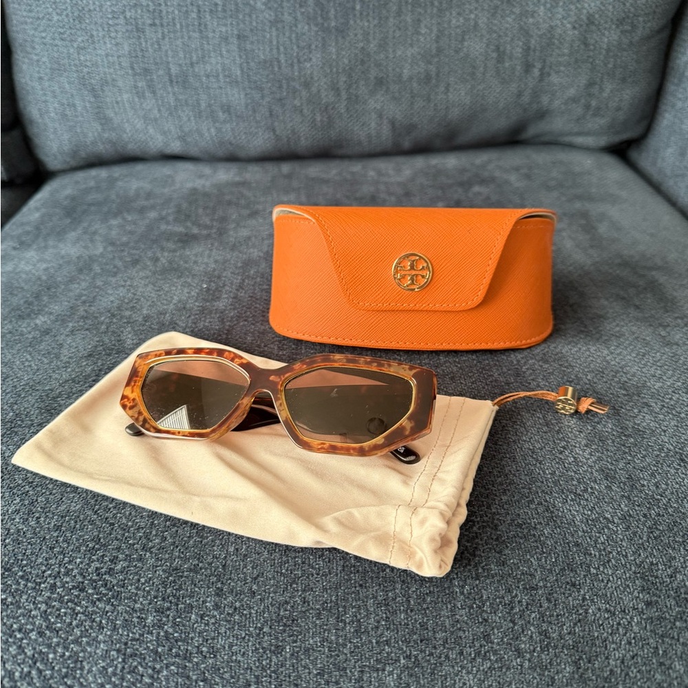 Tory Burch Brown and Orange Sunglasses Accessories